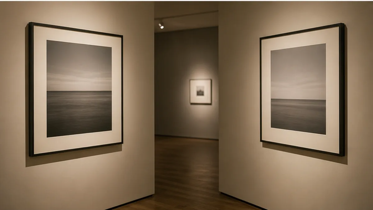 Copyright Infringement Cease and Desist Letter photo showing gallery wall with original frame and copied frame separated by a line
