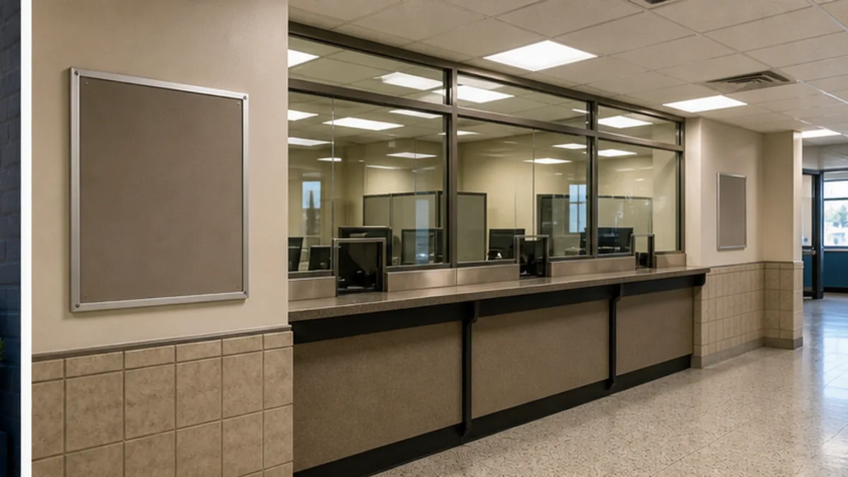 Demand Letter Before Small Claims in California photo showing small claims courthouse filing window and public notice board