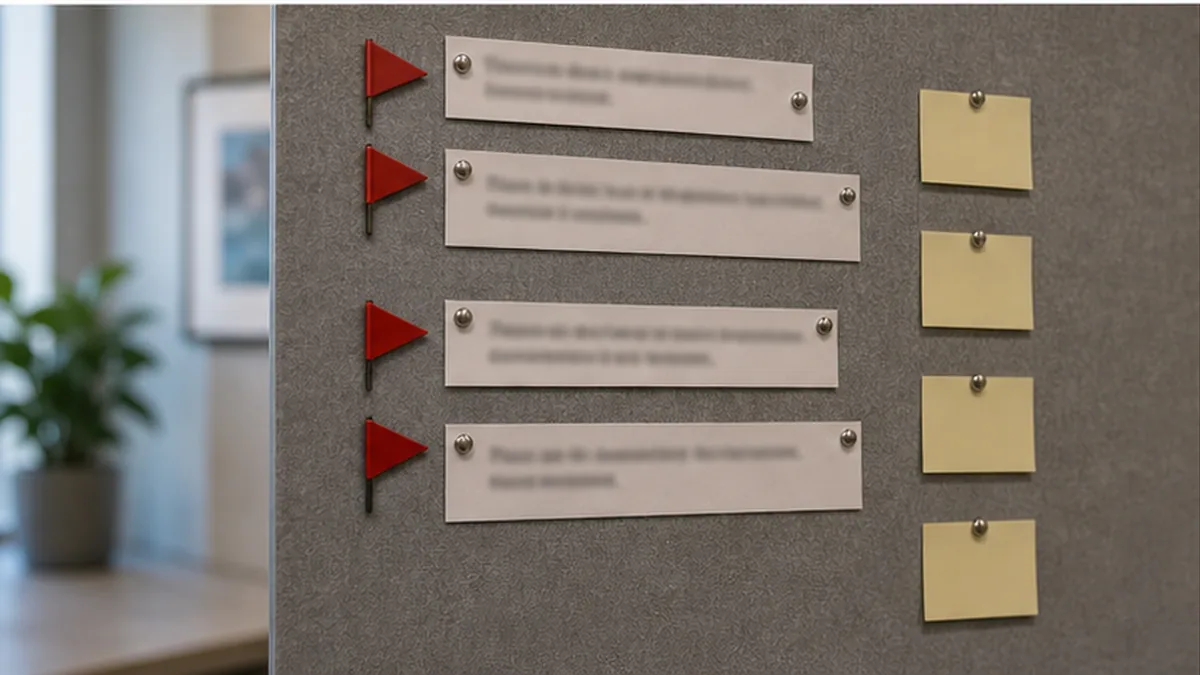 Demand Letter Mistakes That Weaken a Claim evidence photo showing red flag markers beside vague claim fragments