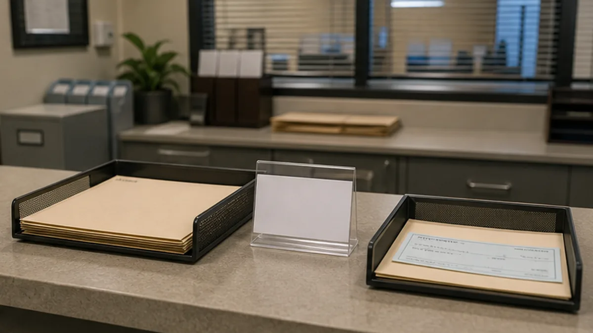 Final Paycheck Demand Letter in California photo showing payroll window with exit-date sign and final-pay route