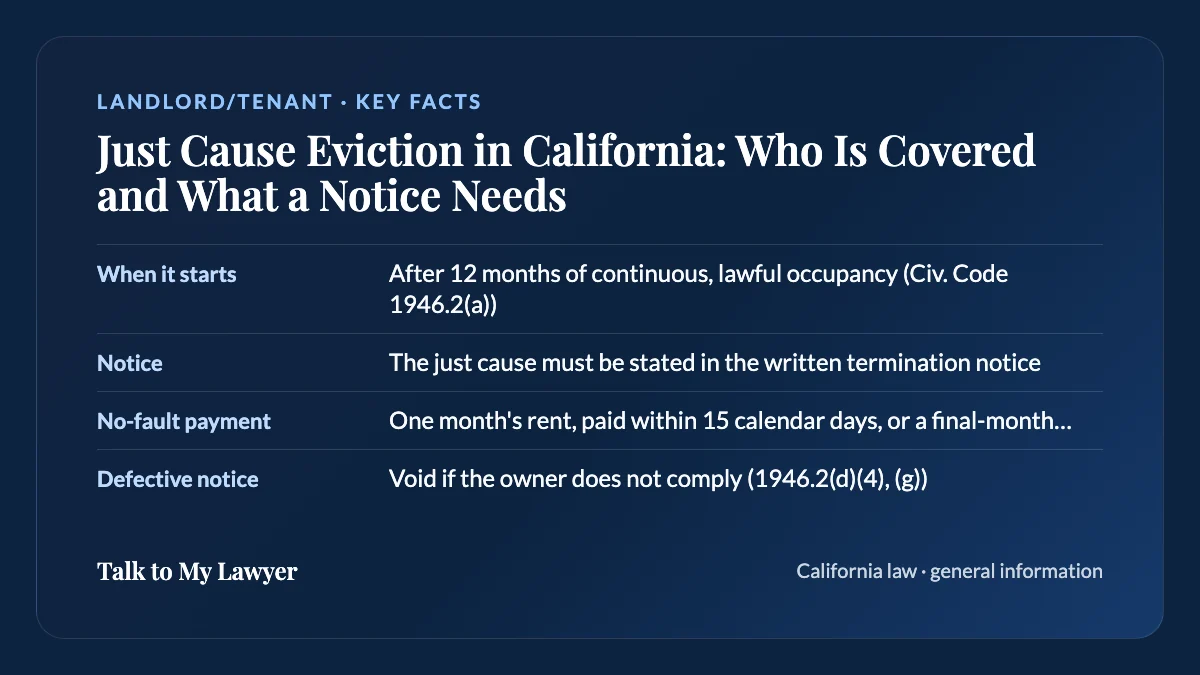 Key facts card: When it starts; Notice; No-fault payment; Defective notice