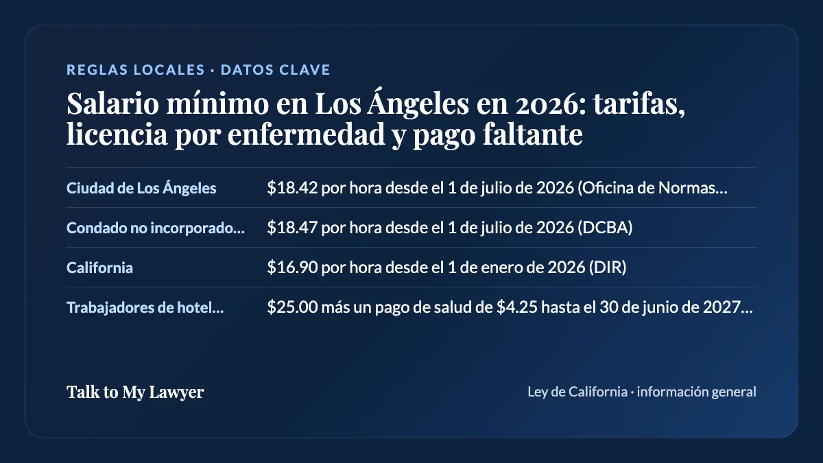 Tarjeta de datos clave: Ciudad de Los Ángeles; Condado no incorporado de Los Ángeles; California; Trabajadores de hotel en la ciudad