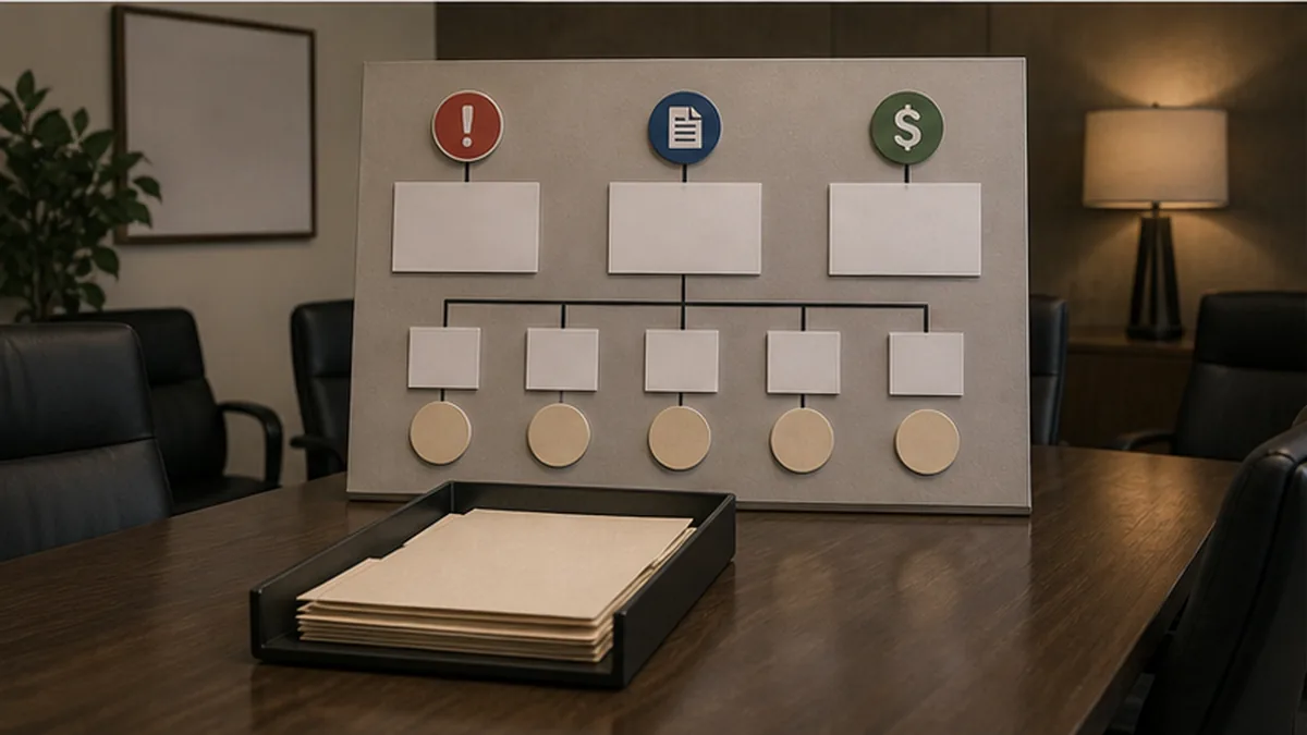 Pre-Litigation Settlement Demand Letter evidence photo showing settlement offer board with risk, proof, and payment markers